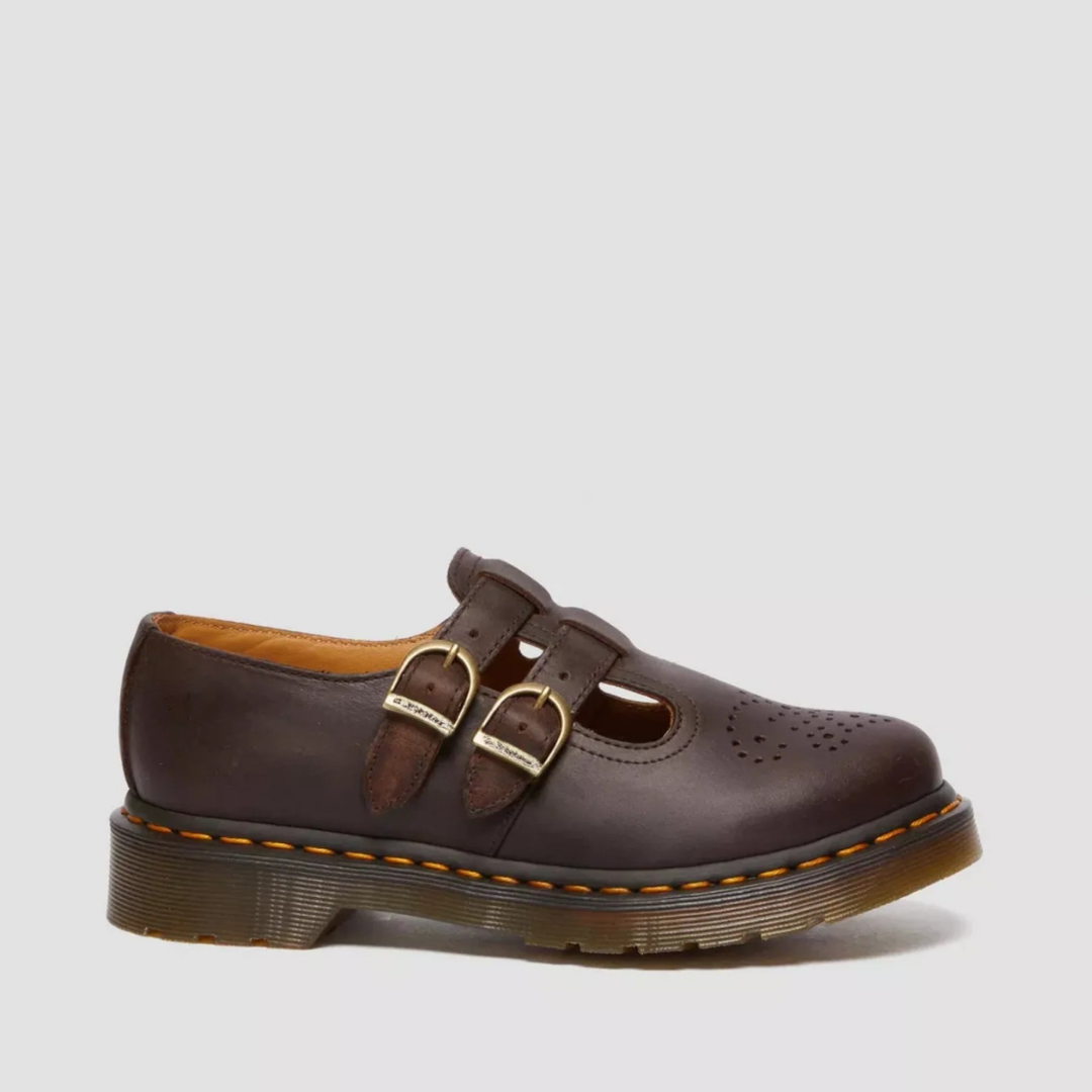 Women's Double Buckle Leather Mary Jane Flats Modeberg Bern