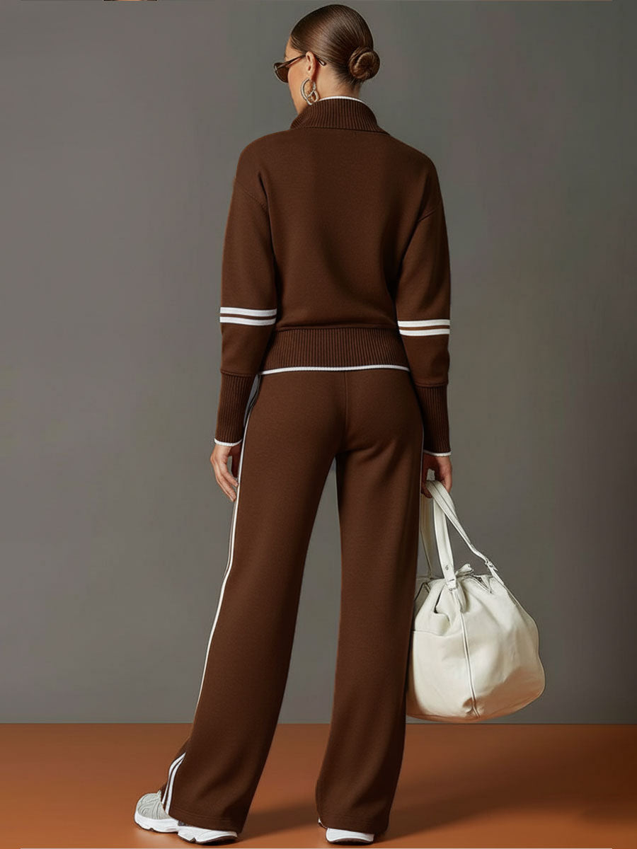 Half-Zip Tracksuit Co-Ord Set with Wide-Leg Trousers Modeberg Bern