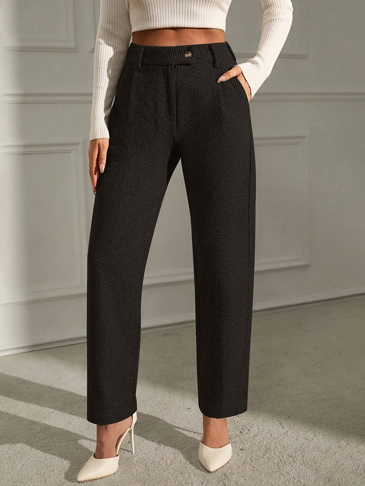 Elegant Grey Straight-Leg Office Trousers Modeberg Bern