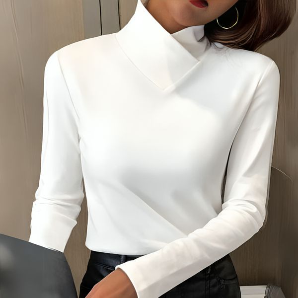 Women's High-Neck Long Sleeve Fitted Blouse Modeberg Bern