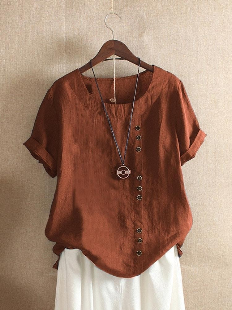 Brenza™ Lockere Bluse mit Knopfleiste Modeberg Bern