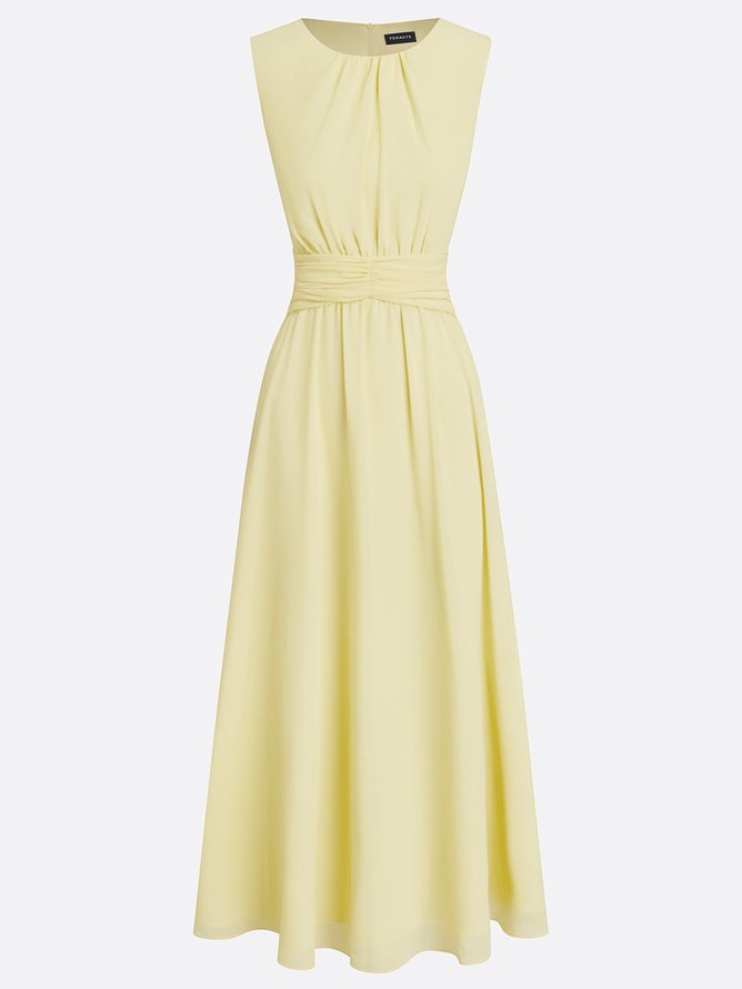 Sleeveless Ruched A-Line Wedding Guest Maxi Dress Modeberg Bern
