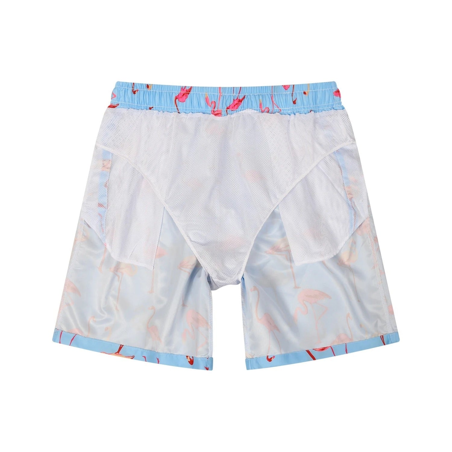Drune | Hellblau Bade Shorts mit Vogelprint für Männer Modeberg Bern
