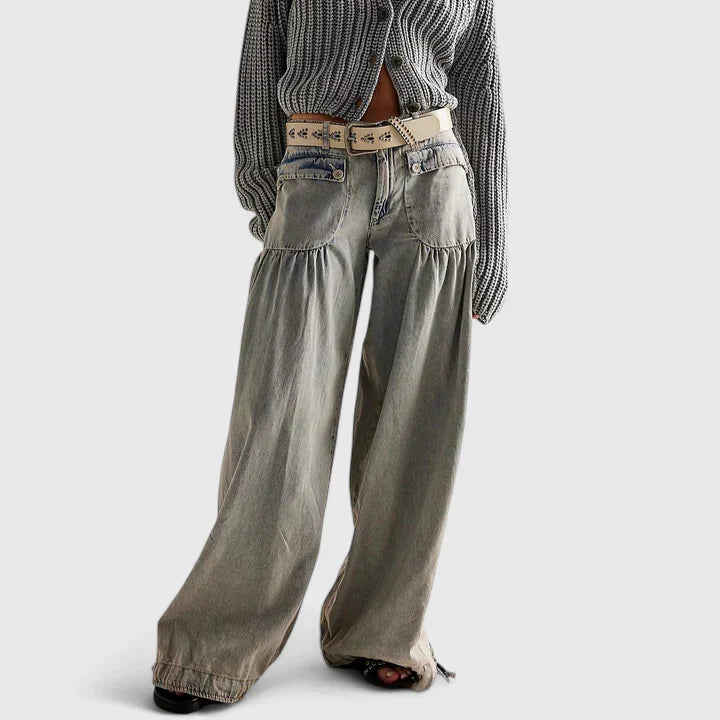 Wide Leg Bohemian Pleated Trousers Modeberg Bern