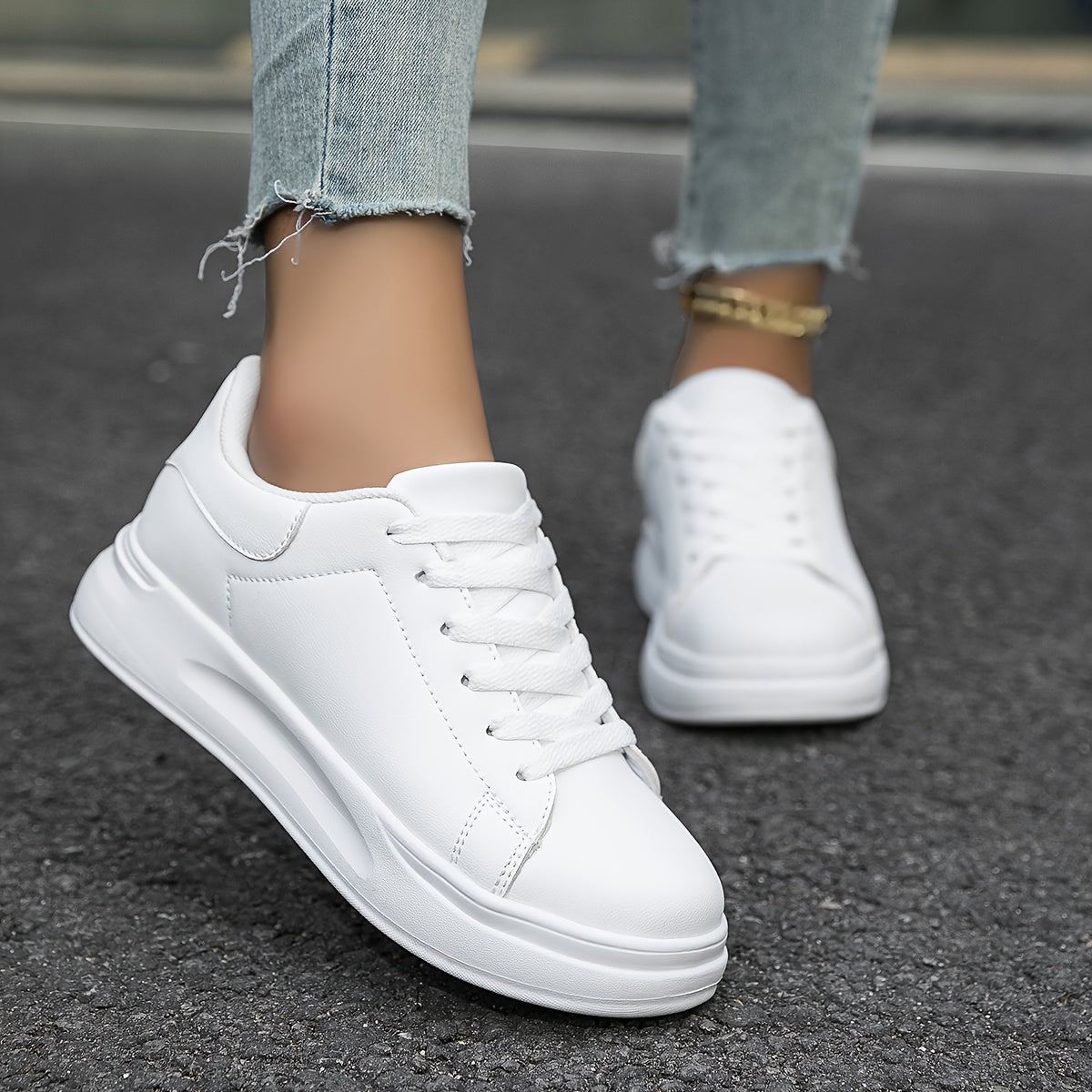 Women's Clean White Leather Trainers Modeberg Bern