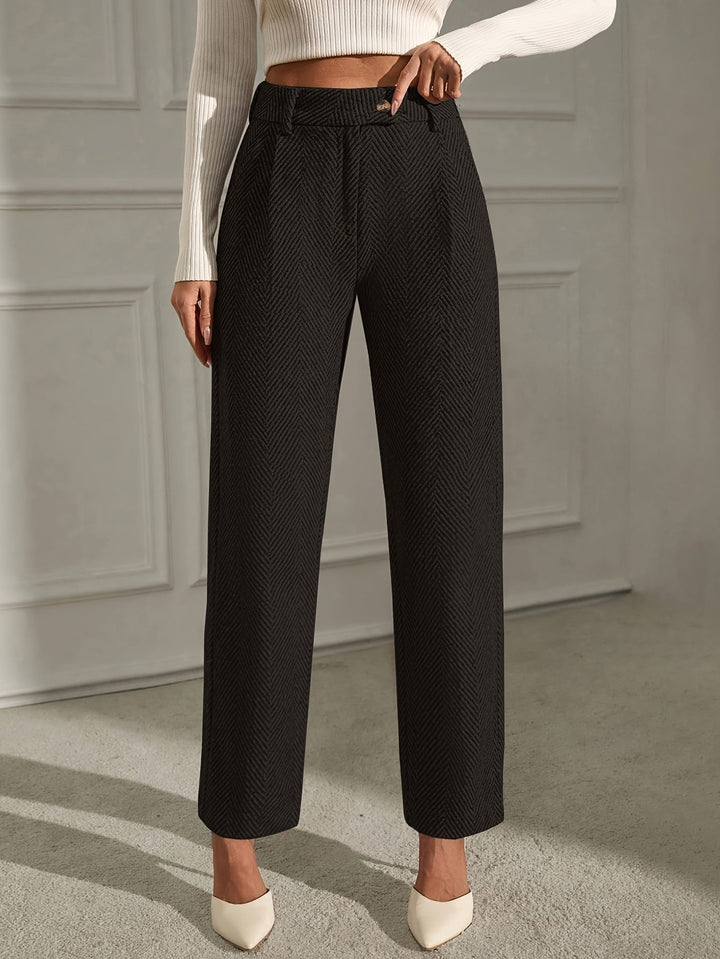 Elegant Grey Straight-Leg Office Trousers Modeberg Bern