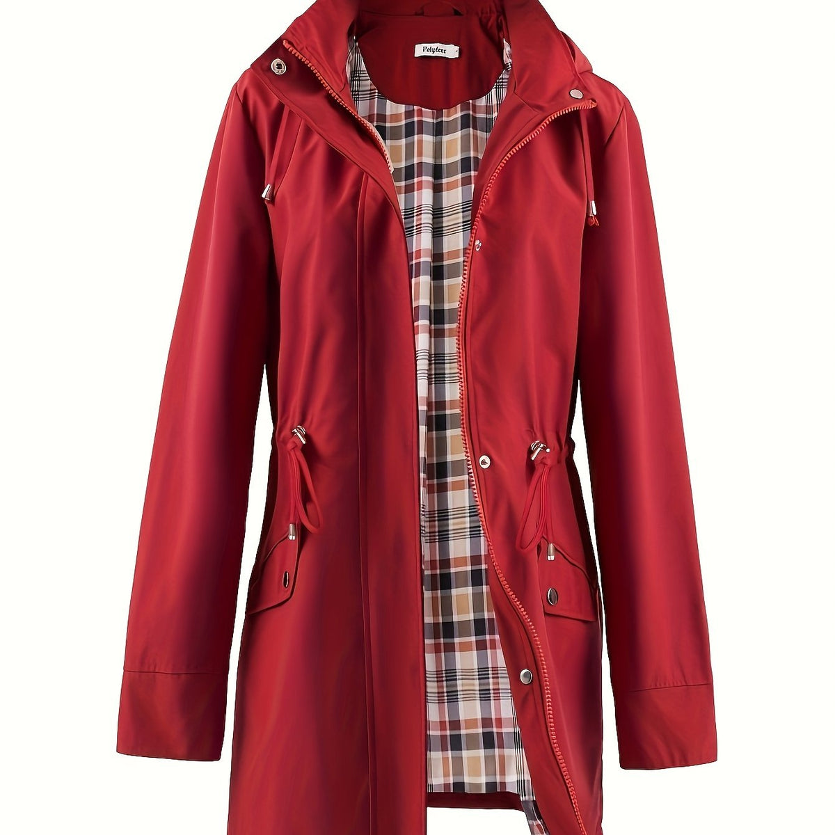 Hooded Zip Up Coat with Drawstring Waist Modeberg Bern