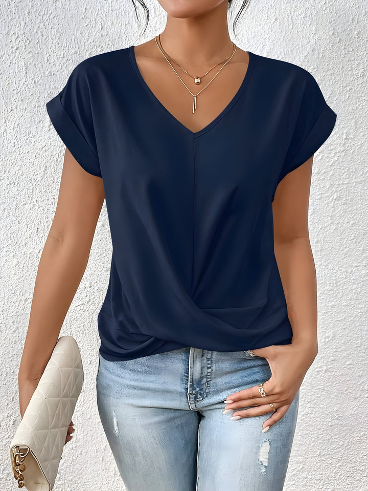 Valeria™ V-Ausschnitt Shirt mit Spitzenakzent Modeberg Bern