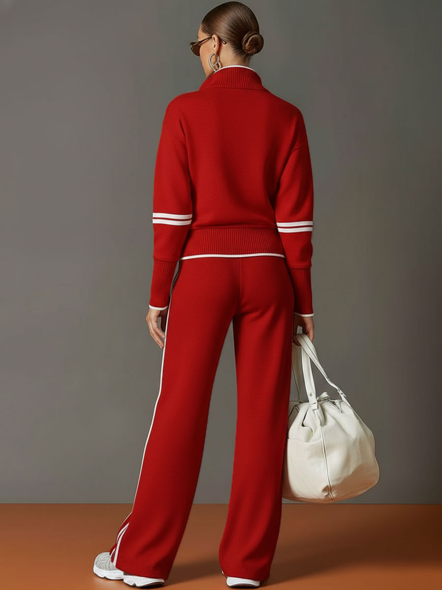 Half-Zip Tracksuit Co-Ord Set with Wide-Leg Trousers Modeberg Bern
