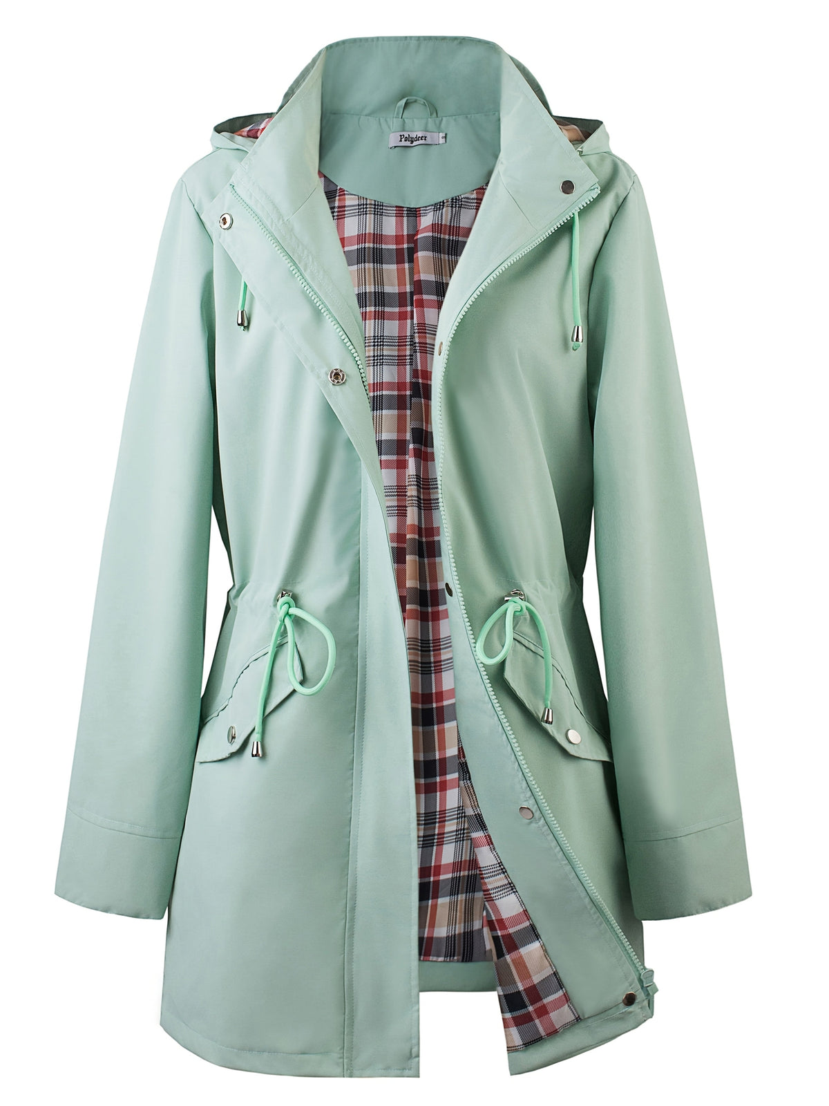 Hooded Zip Up Coat with Drawstring Waist Modeberg Bern