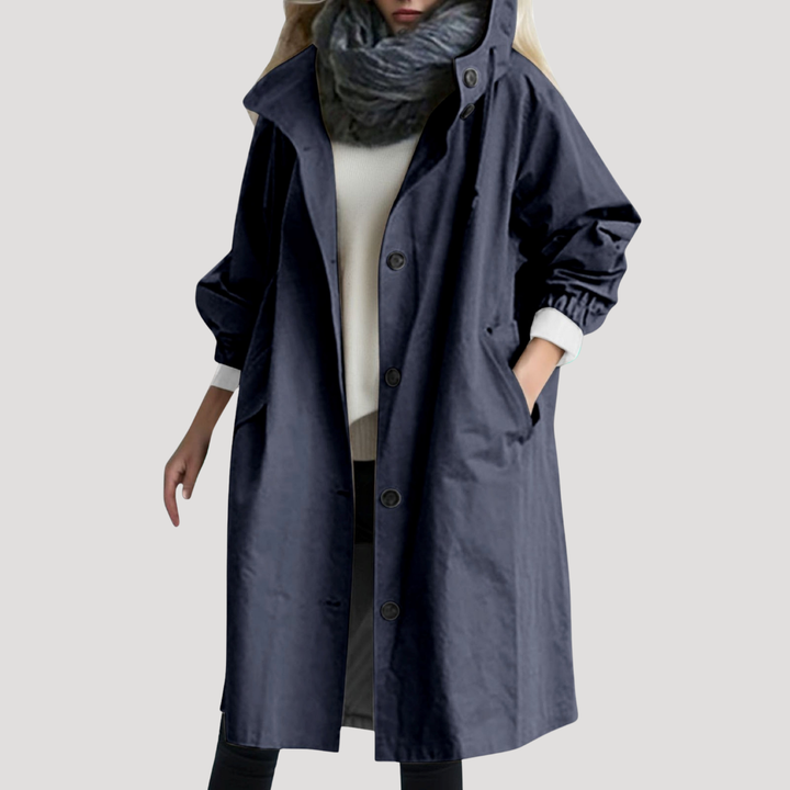 Hooded Button Front Coat for Women Modeberg Bern