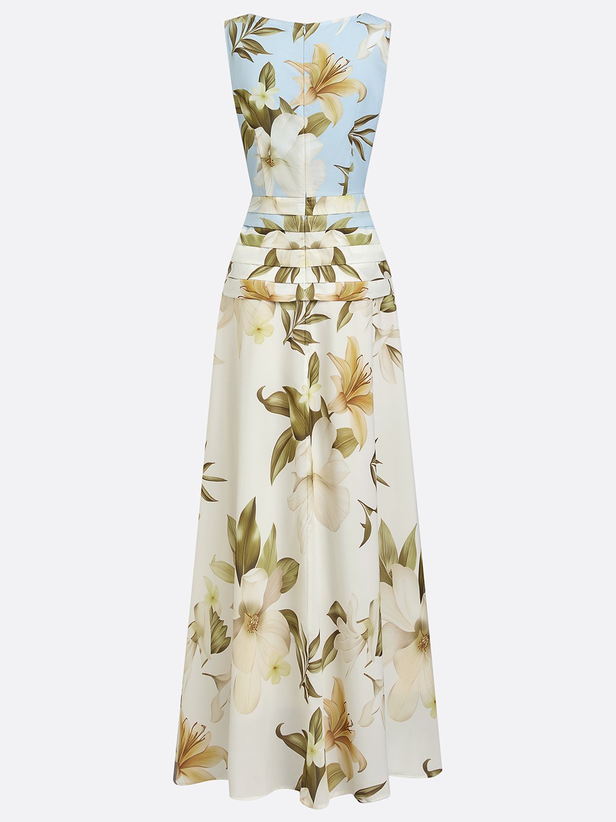 Floral Boat Neck Sleeveless Wedding Guest Maxi Dress Modeberg Bern
