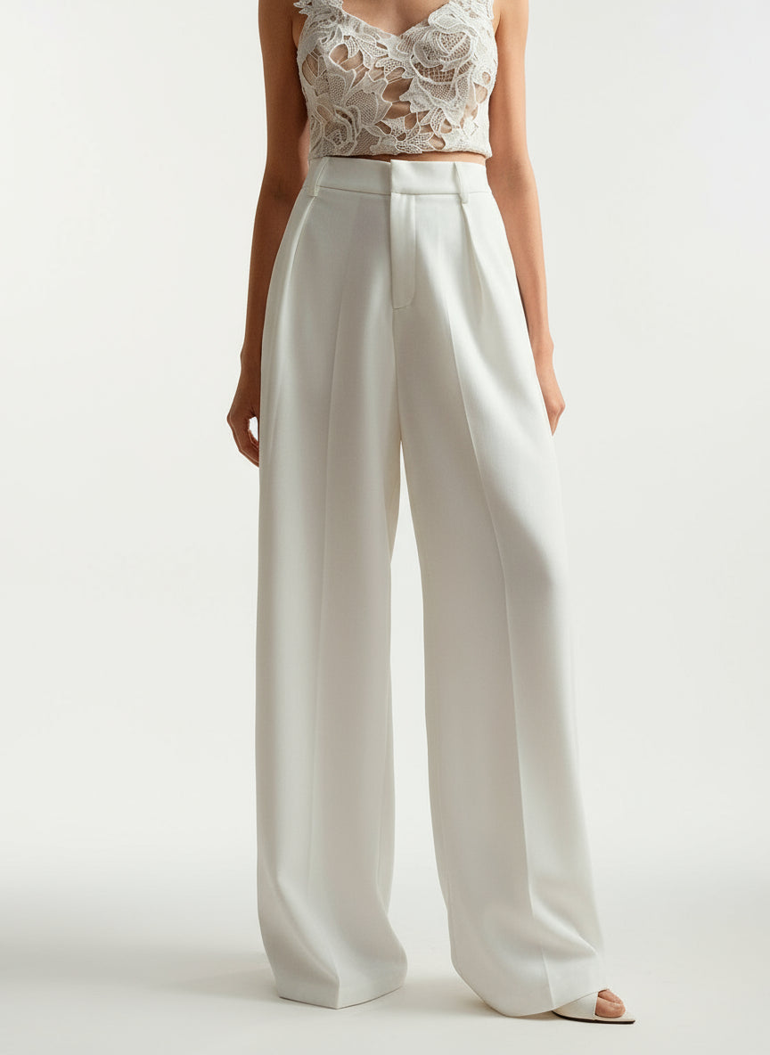 High Waist Wide Leg Tailored Trousers Modeberg Bern