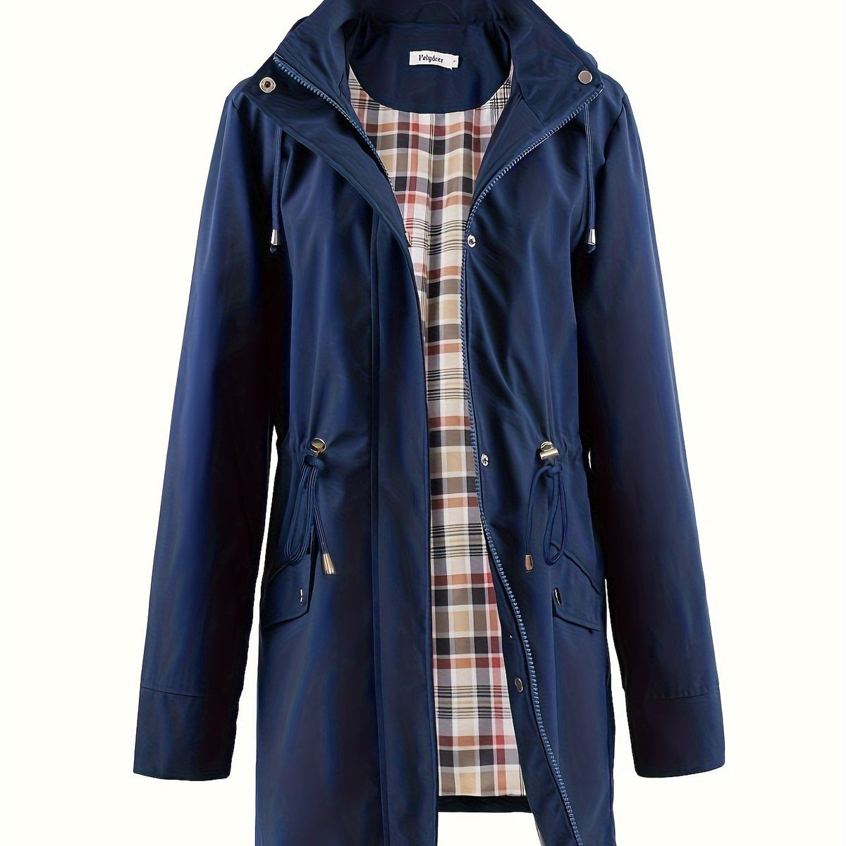 Hooded Zip Up Coat with Drawstring Waist Modeberg Bern