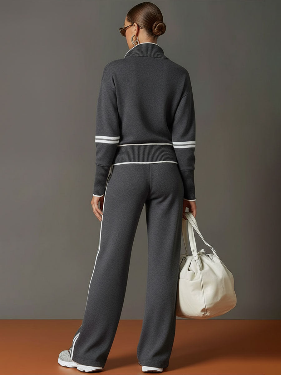 Half-Zip Tracksuit Co-Ord Set with Wide-Leg Trousers Modeberg Bern