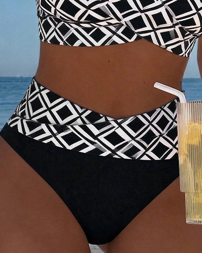 Nina™ Zweiteiliger Bikini mit Bh-Schnitt und Rautenmuster für Damen
