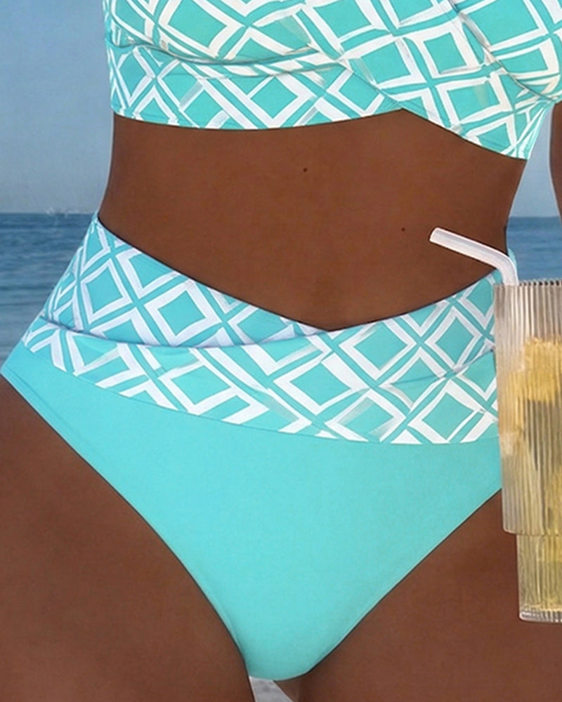 Nina™ Zweiteiliger Bikini mit Bh-Schnitt und Rautenmuster für Damen