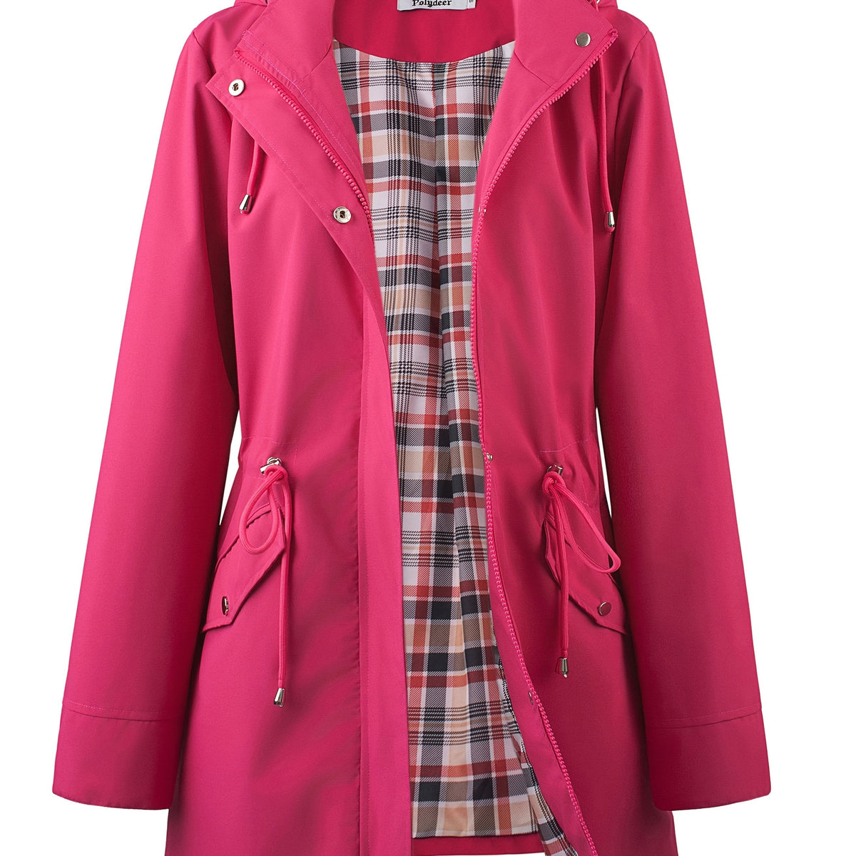 Hooded Zip Up Coat with Drawstring Waist Modeberg Bern