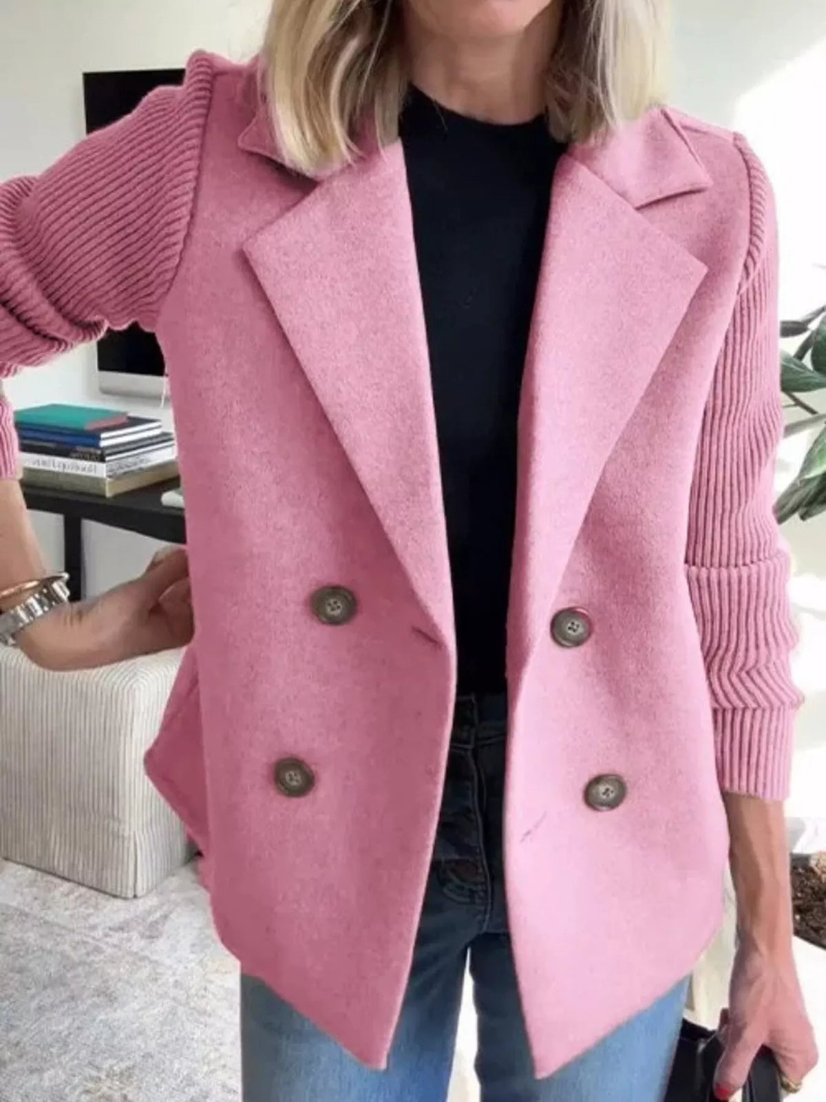 Mid-Length Shawl Collar Overcoat with Buttoned Front Modeberg Bern