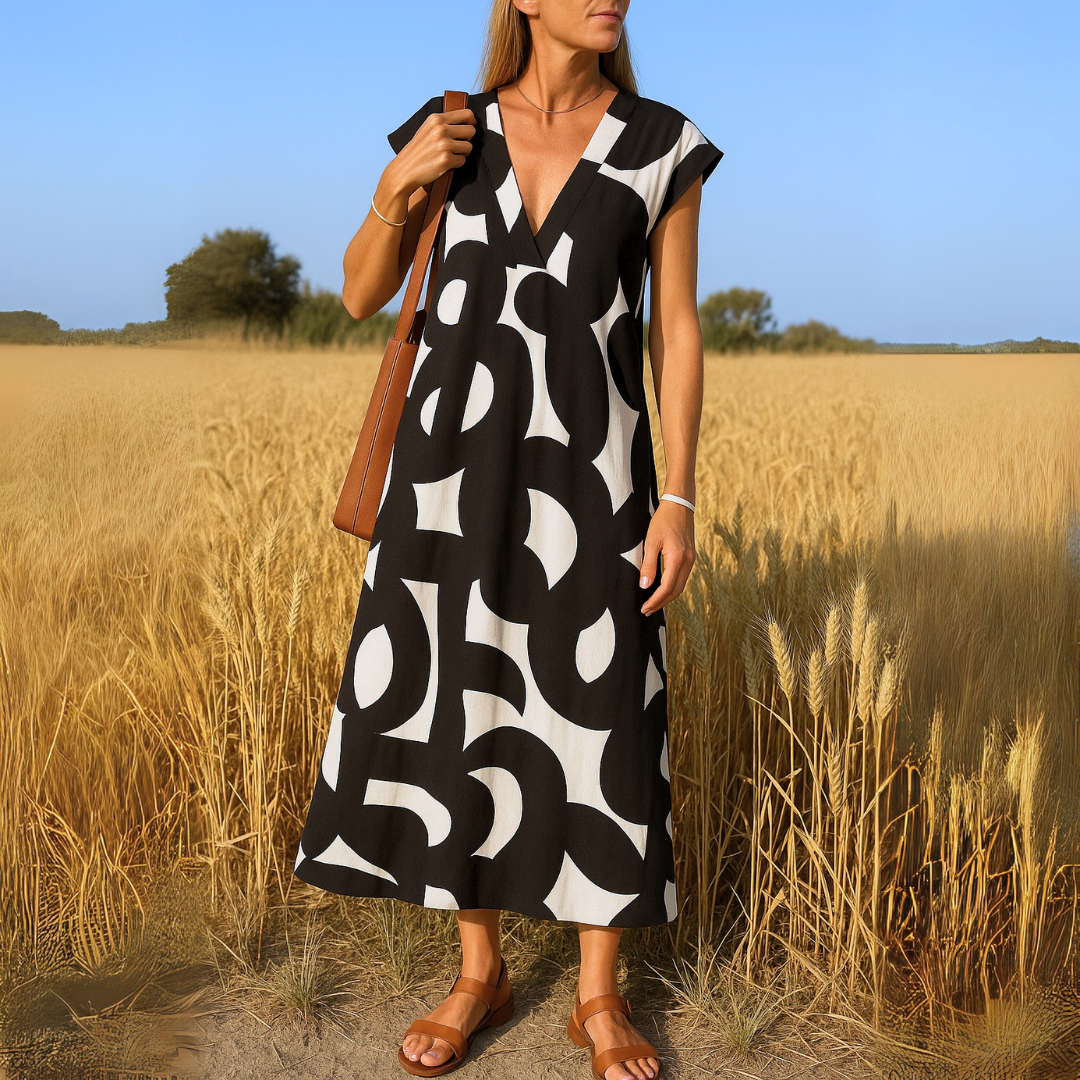 Carixa™ Elegantes V-Ausschnitt-Kleid Modeberg Bern