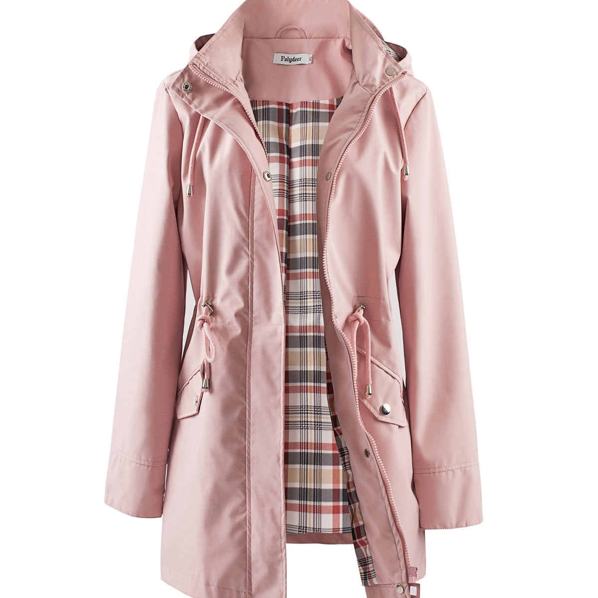 Hooded Zip Up Coat with Drawstring Waist Modeberg Bern
