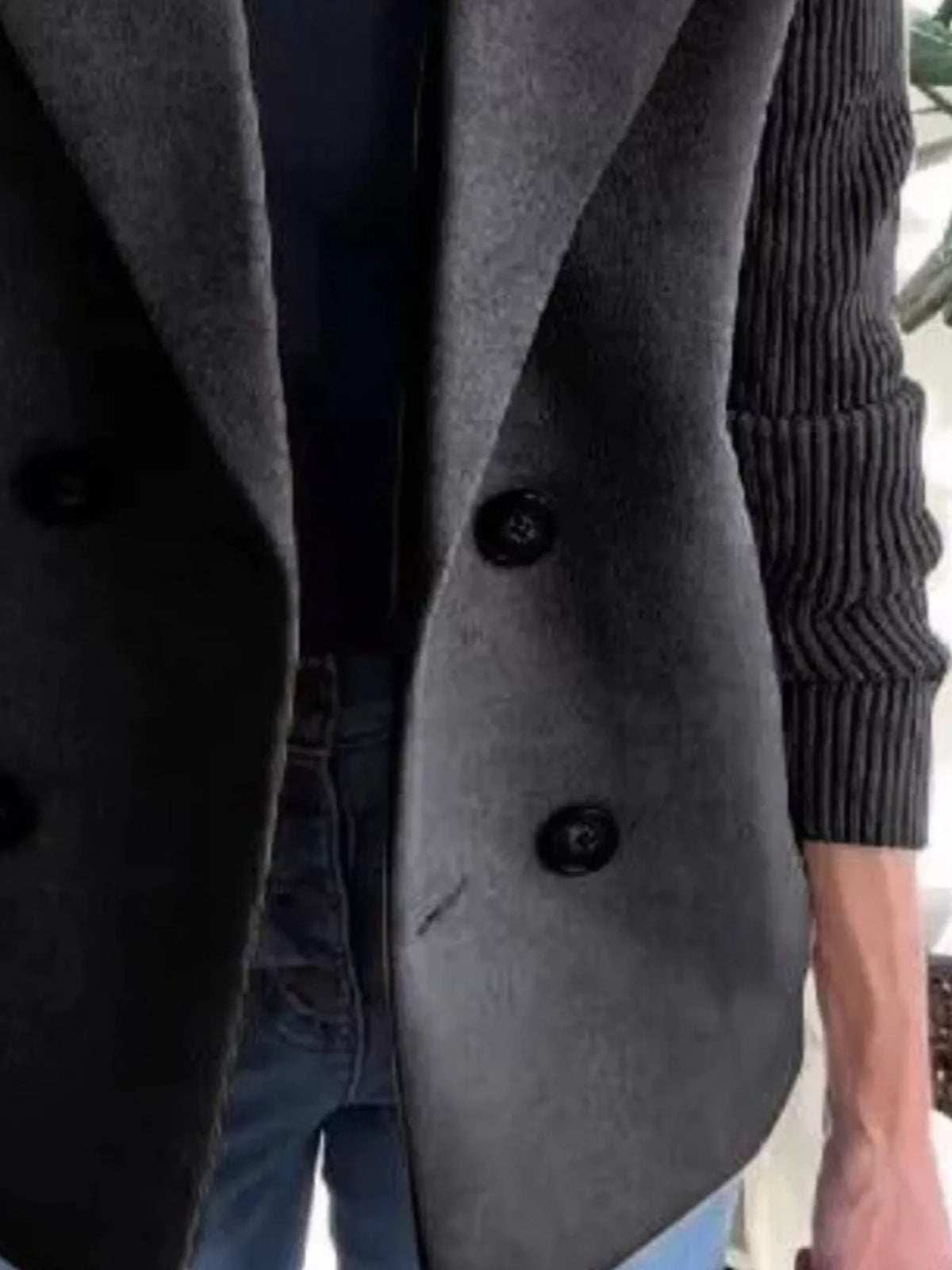 Mid-Length Shawl Collar Overcoat with Buttoned Front Modeberg Bern