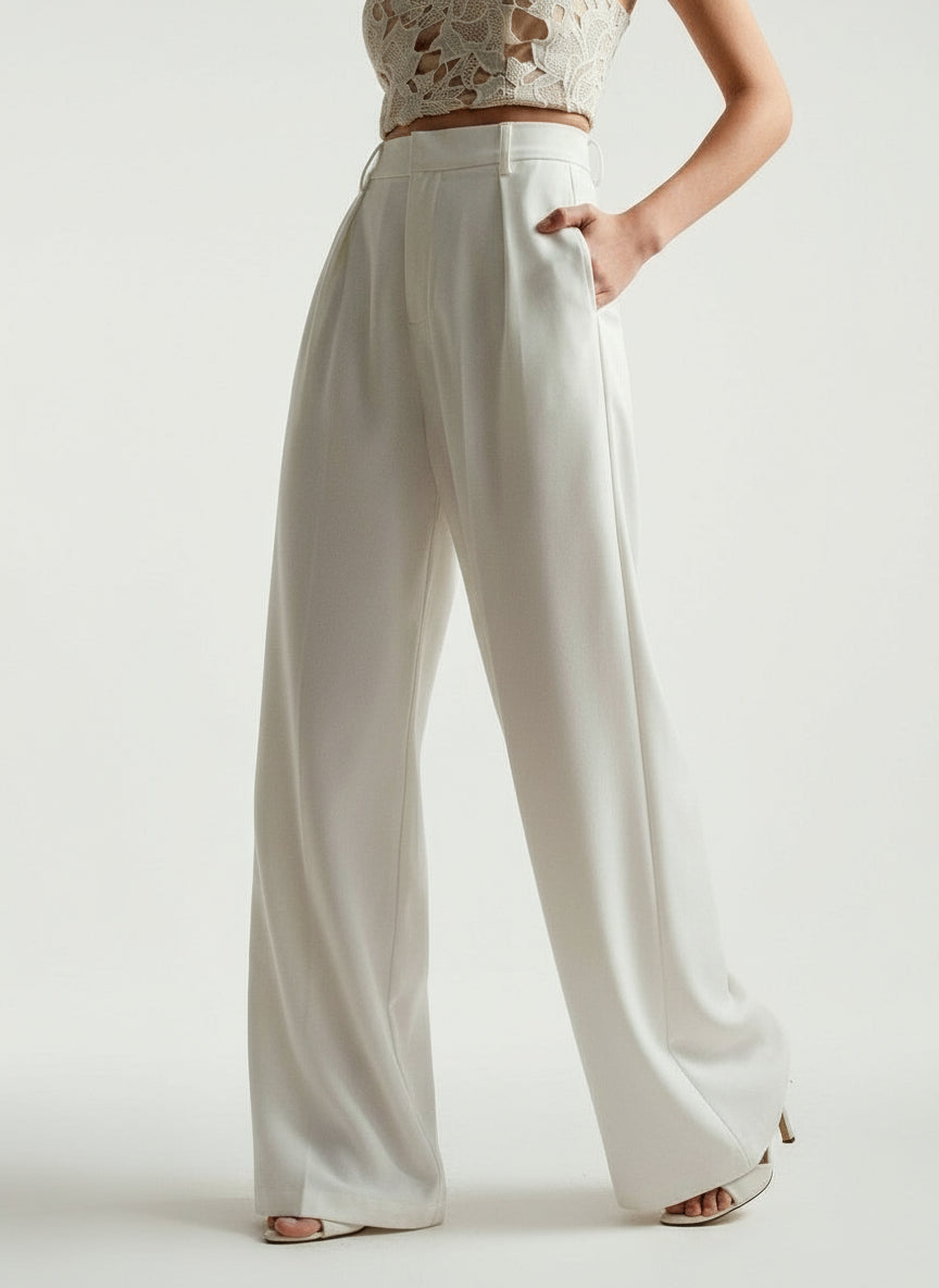 High Waist Wide Leg Tailored Trousers Modeberg Bern