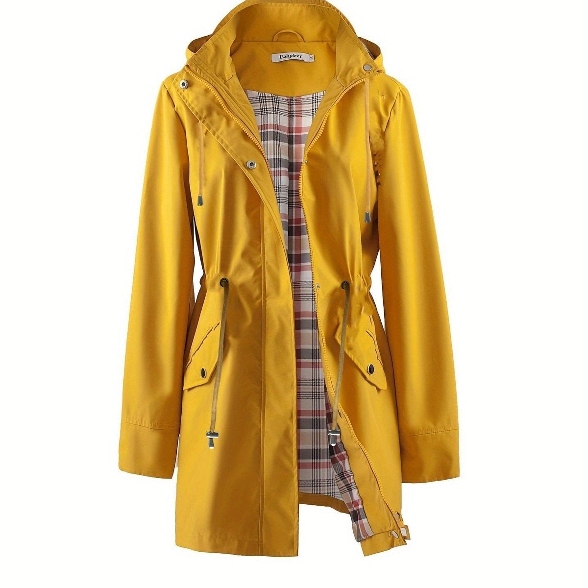Hooded Zip Up Coat with Drawstring Waist Modeberg Bern