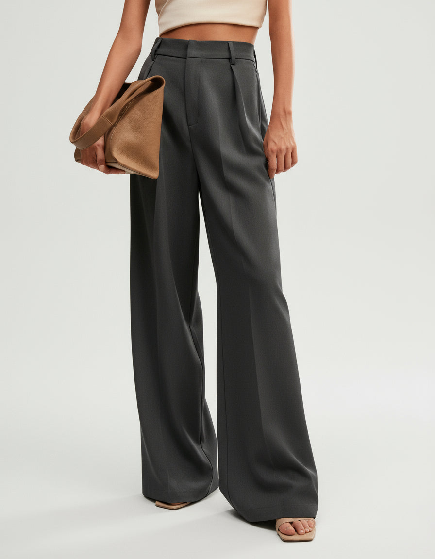 High Waist Wide Leg Tailored Trousers Modeberg Bern