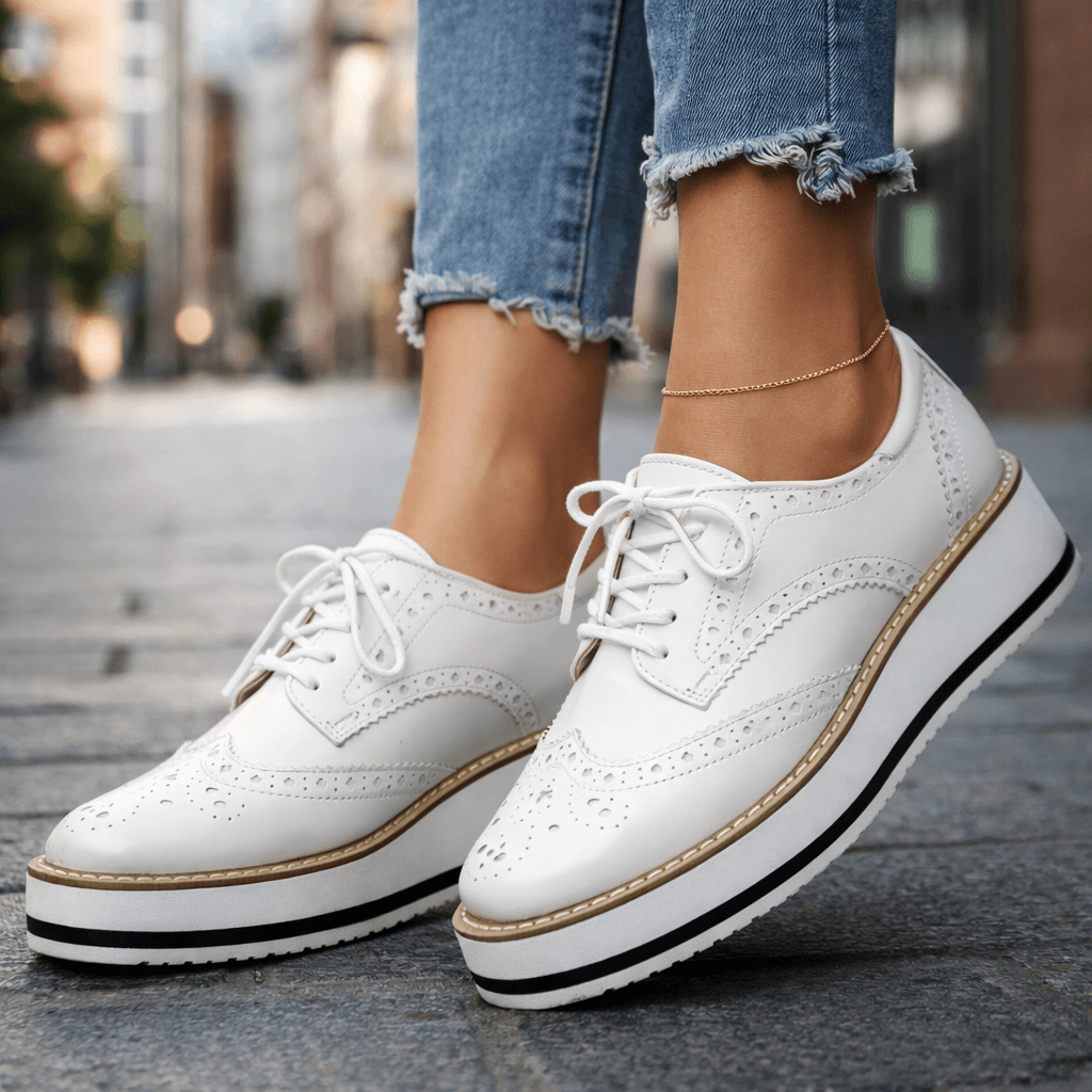 Leather Brogue Platform Heels Modeberg Bern