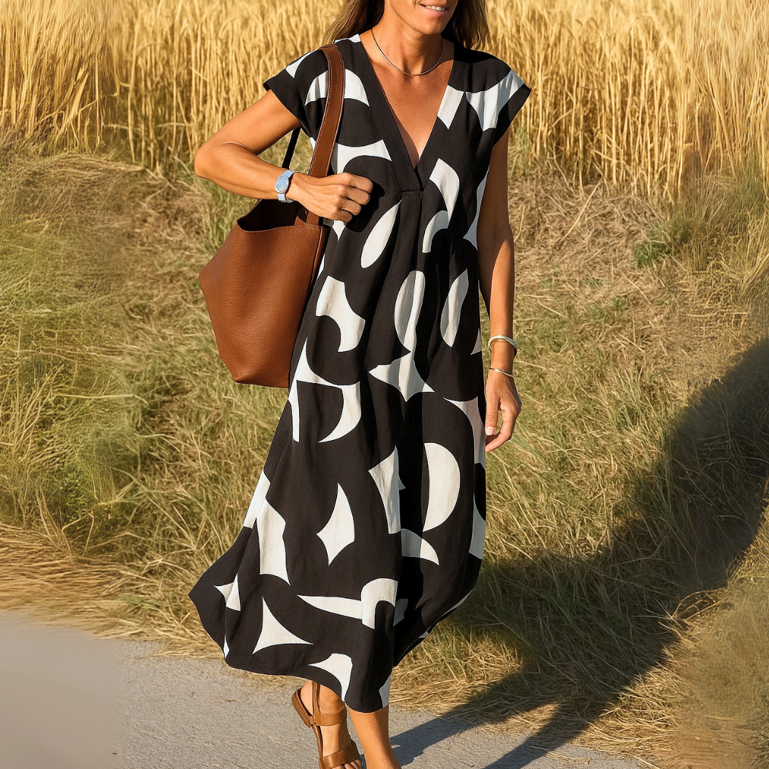 Carixa™ Elegantes V-Ausschnitt-Kleid Modeberg Bern