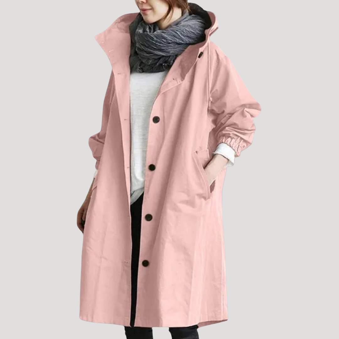 Hooded Button Front Coat for Women Modeberg Bern