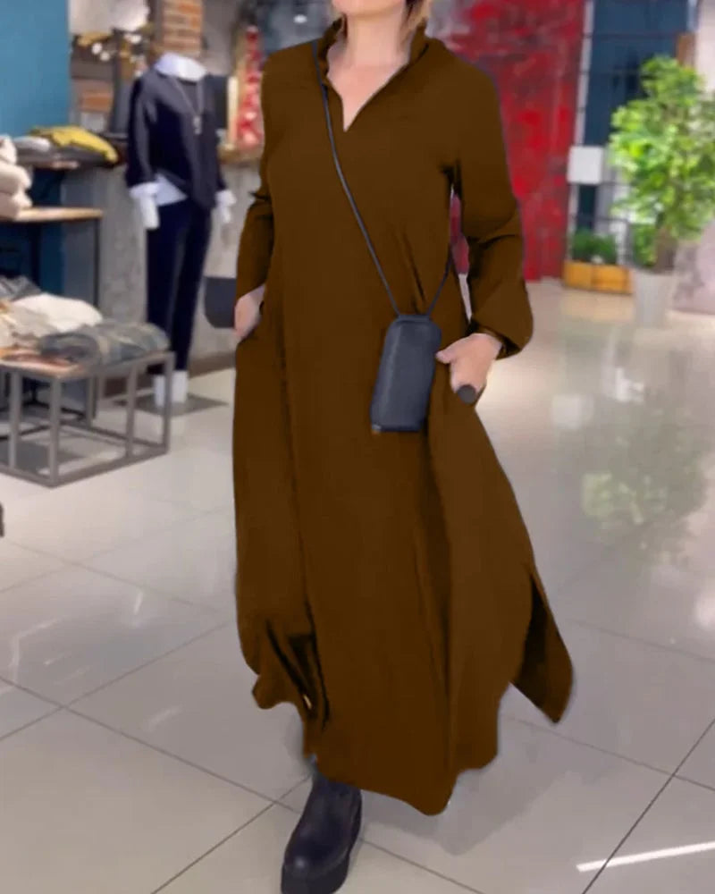 Druvelis™ Langes Kleid mit Schlitz Modeberg Bern