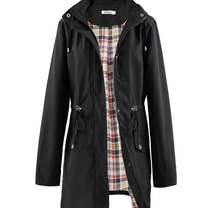 Hooded Zip Up Coat with Drawstring Waist Modeberg Bern