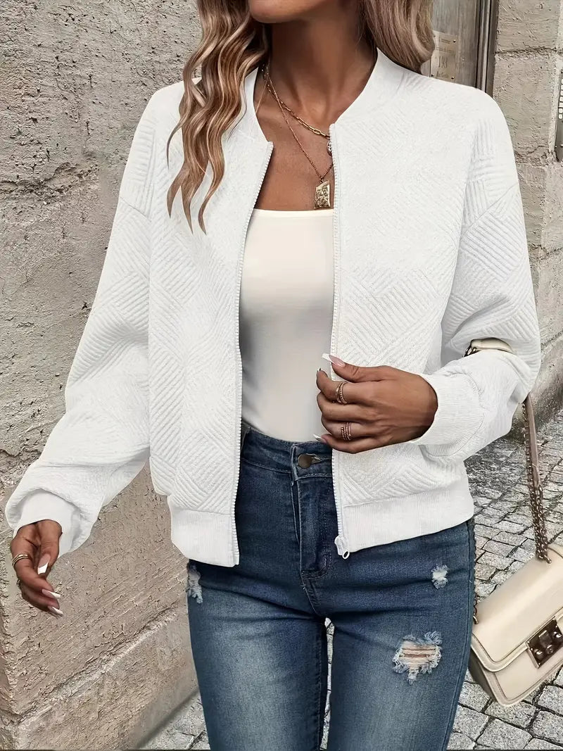 Hannah | Women’s Casual Pattern Front Zip Cardigan Modeberg Bern