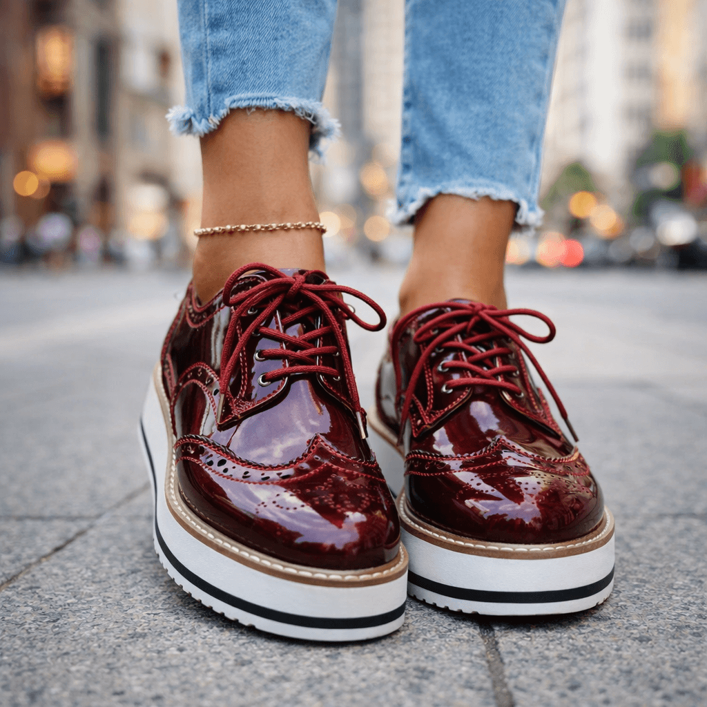 Leather Brogue Platform Heels Modeberg Bern