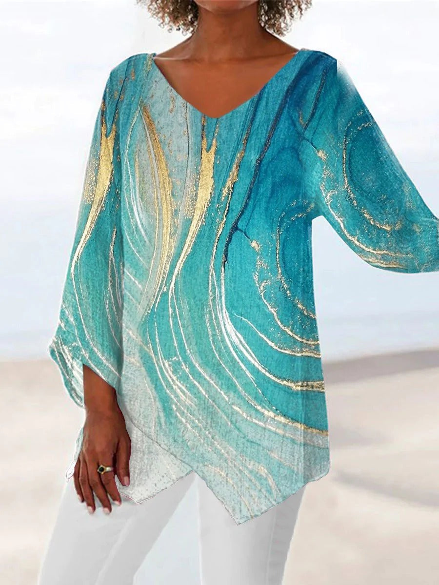 Turiel™ Asymmetrische V-Ausschnitt Bluse Modeberg Bern