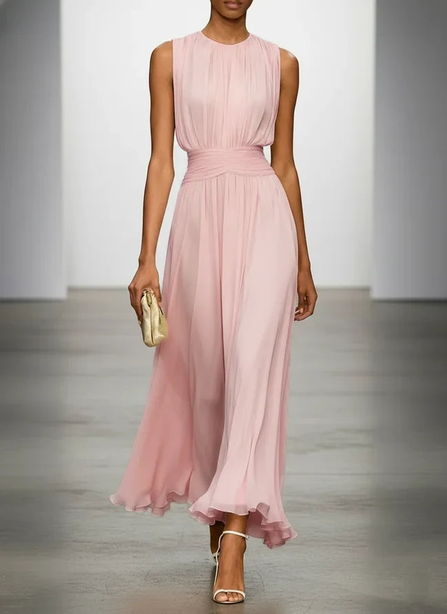 Sleeveless Ruched A-Line Wedding Guest Maxi Dress Modeberg Bern