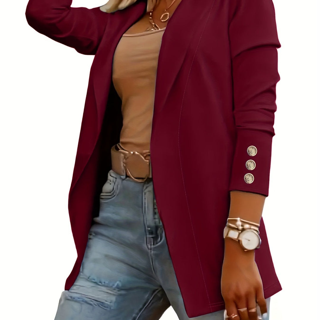 Mid-Length Lapel Coat with Decorative Button Cuffs Modeberg Bern