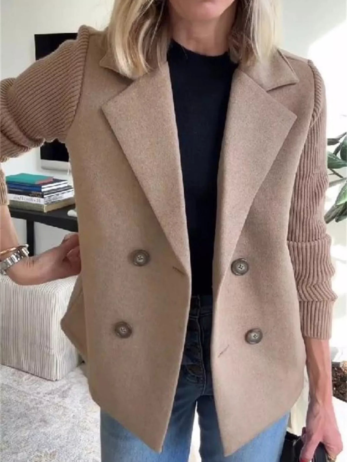 Mid-Length Shawl Collar Overcoat with Buttoned Front Modeberg Bern