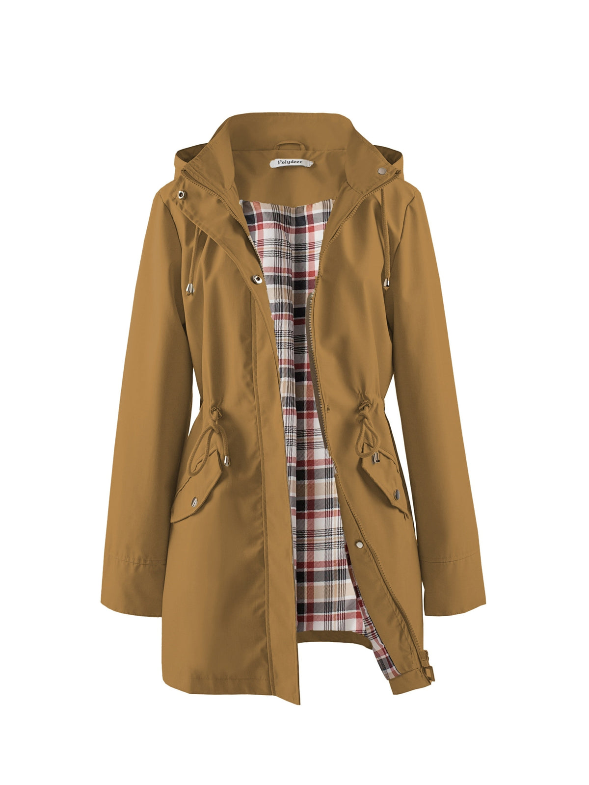 Hooded Zip Up Coat with Drawstring Waist Modeberg Bern