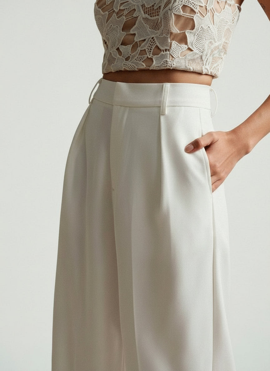 High Waist Wide Leg Tailored Trousers Modeberg Bern