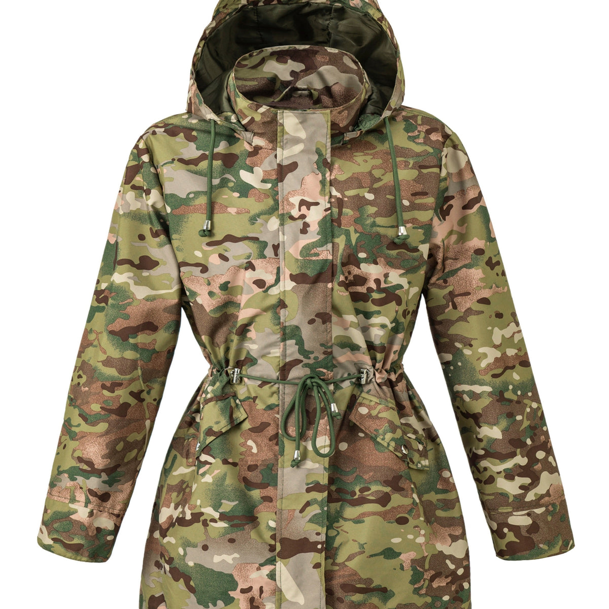 Hooded Zip Up Coat with Drawstring Waist Modeberg Bern