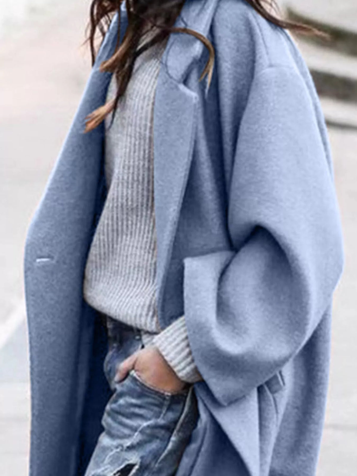 Oversized Long Winter Coat with Wide Sleeves Modeberg Bern