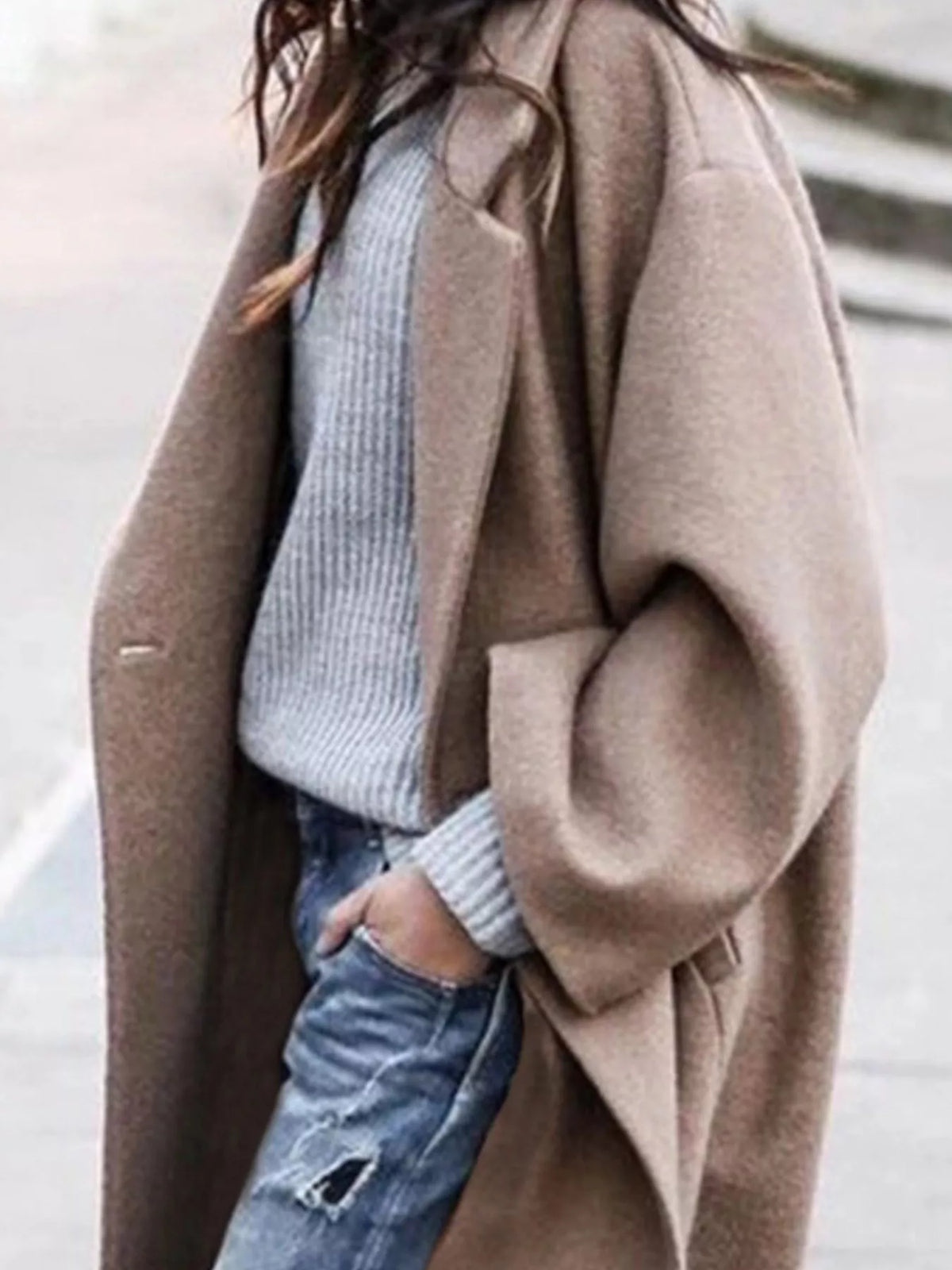 Oversized Long Winter Coat with Wide Sleeves Modeberg Bern