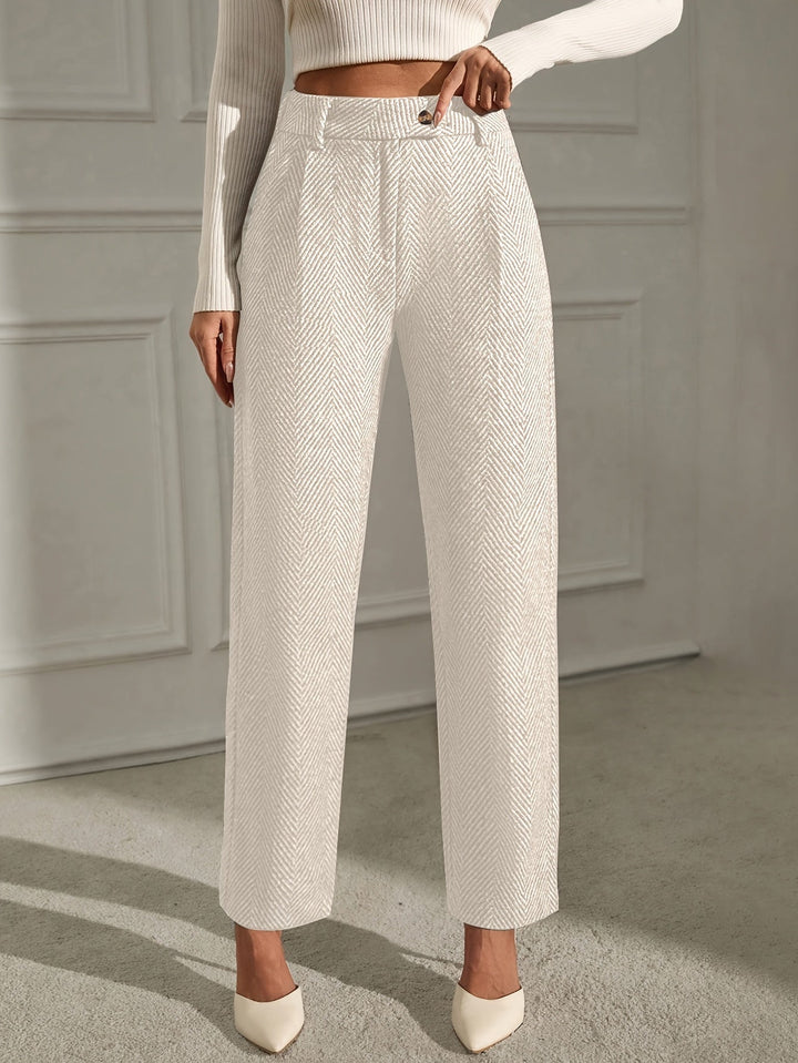 Elegant Grey Straight-Leg Office Trousers Modeberg Bern