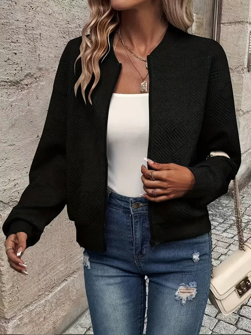 Hannah | Women’s Casual Pattern Front Zip Cardigan Modeberg Bern