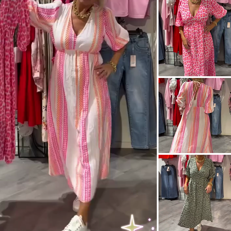 Avenia™ Kleid mit V-Ausschnitt und Print Modeberg Bern