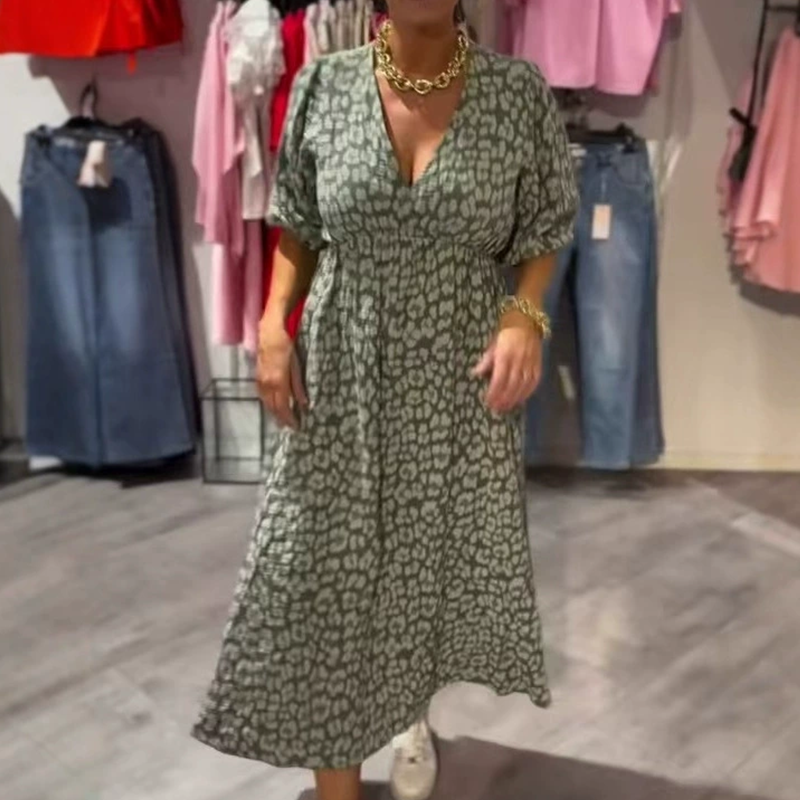 Avenia™ Kleid mit V-Ausschnitt und Print Modeberg Bern