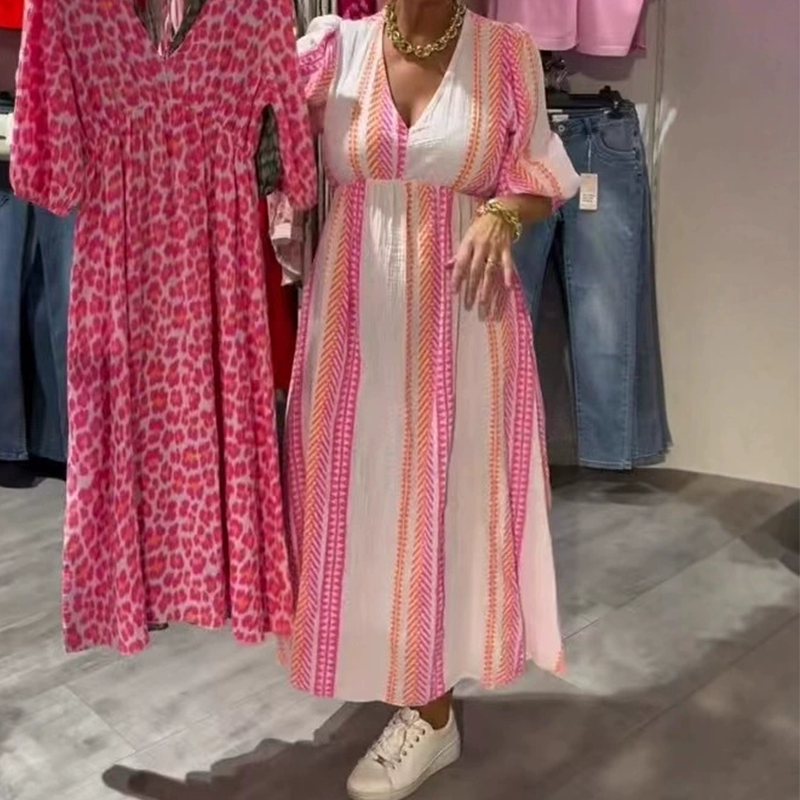 Avenia™ Kleid mit V-Ausschnitt und Print Modeberg Bern